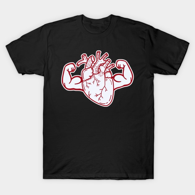 Heart with big muscles T-Shirt by SusanaDesigns